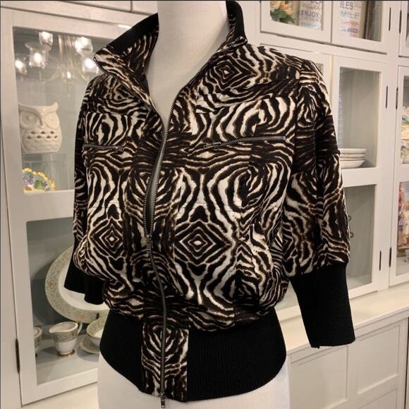 Alberto Makali Zip-Front Silk Jacket Sz Med - Picture 2 of 6